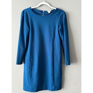 J.Crew Blue Stretch Dress Small Zip Back Work Office Cocktail Classic Chic